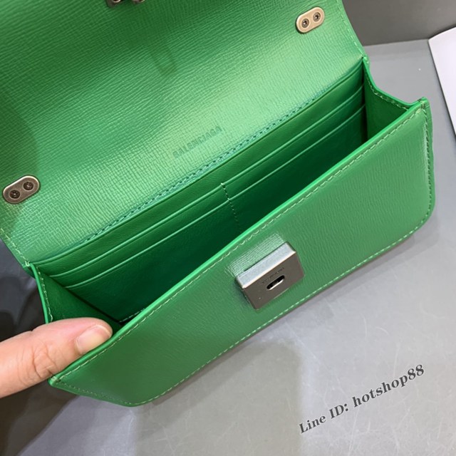 Balenciaga專櫃爆款小號牙籤紋綠肩背包 巴黎世家新款Gossip bag斜挎包 fyj1314